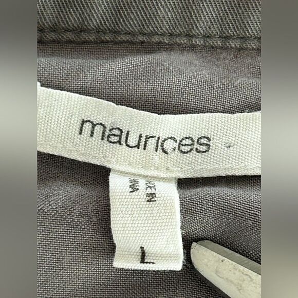 Maurice’s Gray Camo Cinch Waist Jacket‎ - Size Large full zip rayon - Picture 10 of 15